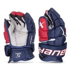 Bauer Supreme Mach Intermediate Hockey Gloves -Hockey Shop bauer gloves bauer supreme mach intermediate hockey gloves navy red white 13 30597297537090