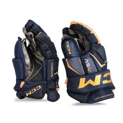 CCM Tacks AS-V Junior Hockey Gloves -Hockey Shop ccm gloves ccm tacks as v junior hockey gloves navy gold 10 30184805138498