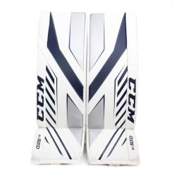 CCM Axis A1.9 Senior Goalie Leg Pads -Hockey Shop ccm leg pads ccm axis a1 9 senior goalie leg pads white white navy silver 33 1 29252848287810