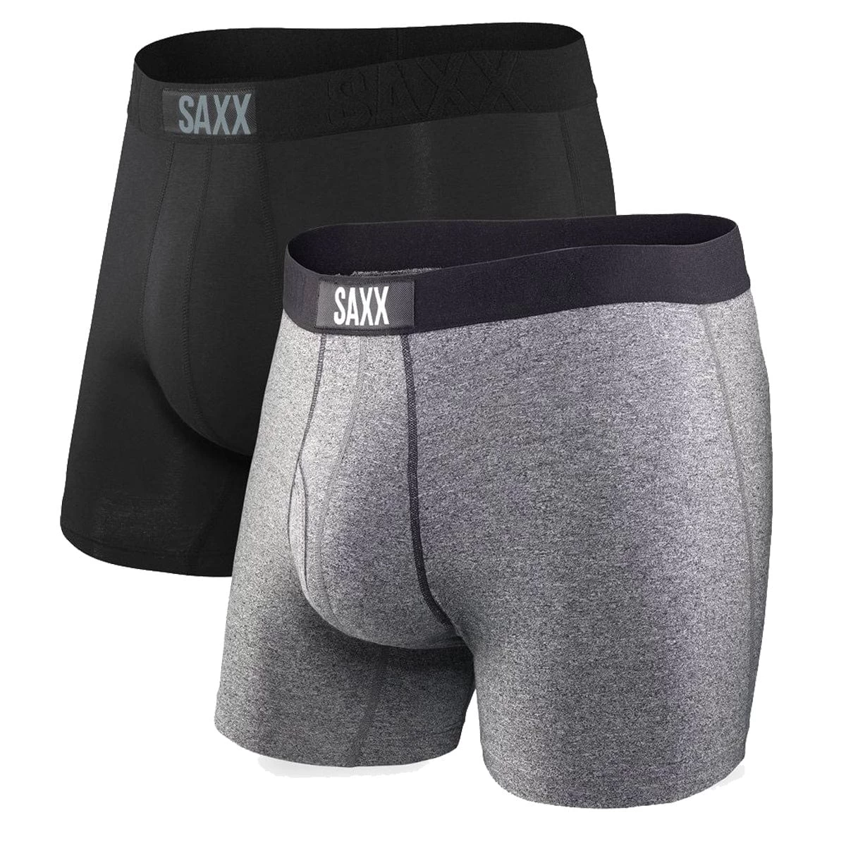 Saxx Vibe Boxers - Black / Grey (2 Pack) 1 Saxx Vibe Boxers - Black / Grey (2 Pack)