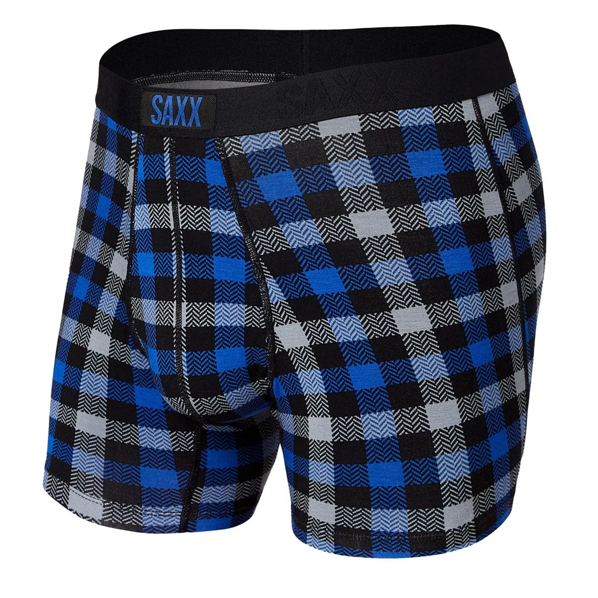 Saxx Vibe Boxers - Blue Flannel Check 1 Saxx Vibe Boxers - Blue Flannel Check