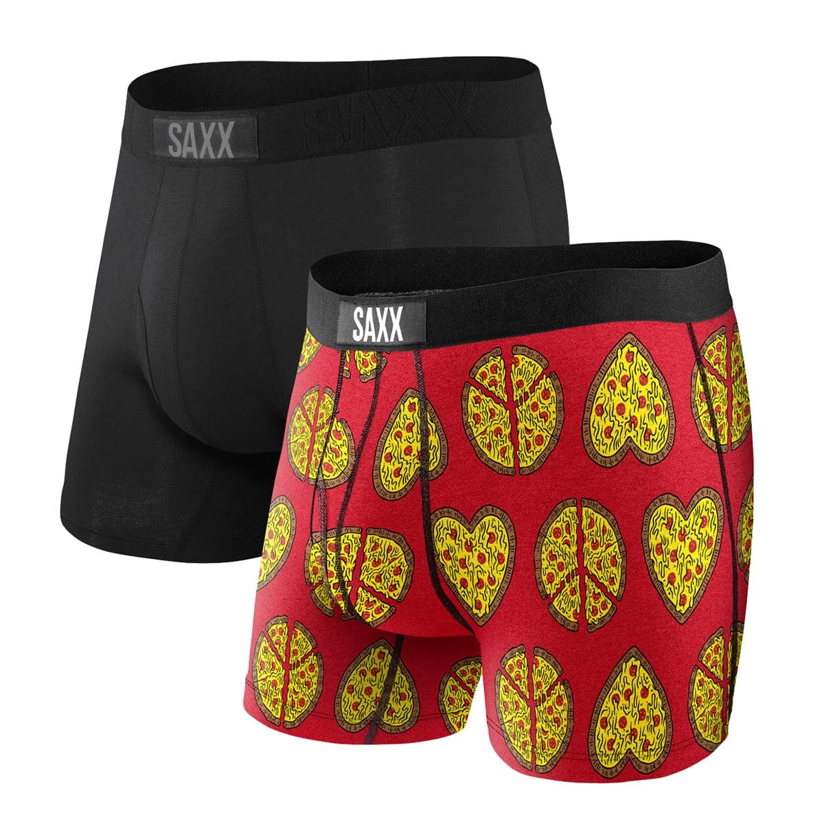 Saxx Vibe Boxers - Piece & Love / Black (2 Pack) 1 Saxx Vibe Boxers - Piece & Love / Black (2 Pack)
